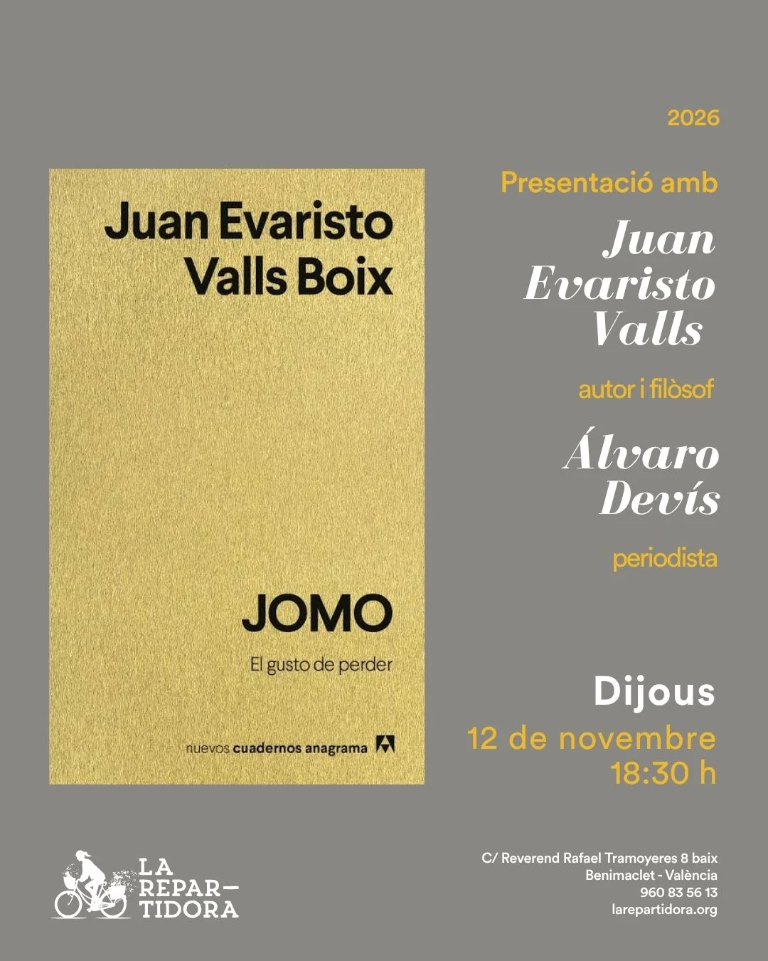 Presentació de JOMO de Juan Evaristo Valls